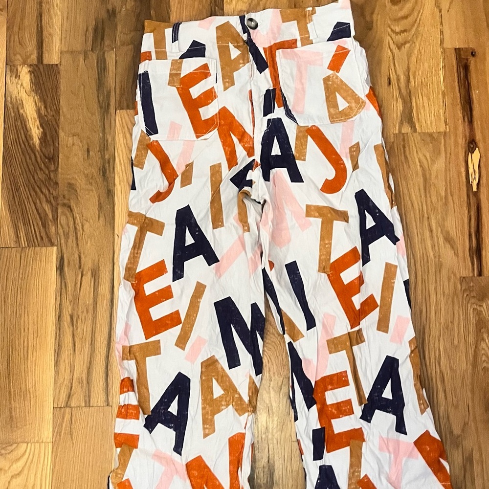 Anthropologie Multicolour Pants with Colorful Letter Print